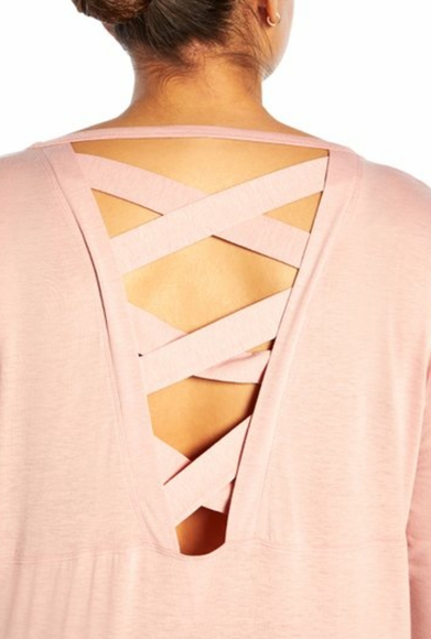 Balance Collection Pink Crisscross-Back V-Neck Pullover - Picture 2 of 3